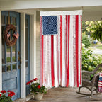 Lighted Rag American Flag Banner 4 x 2.3 Ft, Rag American Flag Banner for Home Party Supplies, Patriotic Wall Hanging for Memorial Day, Independence Day Party, Farmhouse Home Decor (Style2)