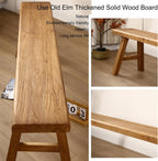 Farmhouse Entryway Dining Wood Bench Seat Furniture Wooden End of Bed Bench for Bedroom Indoor Dining Table Entry Narrow Kitchen Bench Solid Wood Sturdy and Stable(120cm(47.2in))
