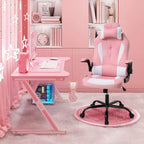 Gaming Chair with Headrest & Lumbar Support - Big & Tall, Height Adjustable, Ergonomic PC Gaming Chair in PU Leather