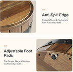 Tribesigns Round End Table with Hidden Storage, 19.68" Barrel Side Table, Farmhouse Wood End Table with Removable Lid, Sofa Side Bedside Nightstand for Living Room, Rustic Brown
