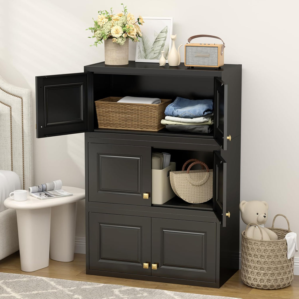 UNICOLY 15" Wall Mounted Storage Cabinet, Small Armoire Wardrobe Closet | Small Hanging Cabinet for Bedroom School, Employee, Gym, Armarios De Ropa para Dormitorio, Assembly Required, Black
