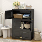 UNICOLY 15" Wall Mounted Storage Cabinet, Small Armoire Wardrobe Closet | Small Hanging Cabinet for Bedroom School, Employee, Gym, Armarios De Ropa para Dormitorio, Assembly Required, Black