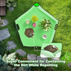 Austion Repotting Mat for Indoor Plant Transplanting and Mess Control 29"x29" Waterproof Succulent Potting Mat with Handles Flower-Shaped Potting Tray Portable Mat Gardening Gifts for Plant Lovers