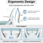 Primy Office Chair Ergonomic Desk Chair with Adjustable Lumbar Support and Height, Swivel Breathable Desk Mesh Computer Chair with Flip up Armrests for Conference Room（Light Blue）