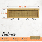 Autumn Alley Wall Mounted Wine Rack - Wine Glass Holder with Natural Rattan Caning - Boho Wine Bottle Holder Hanging for Home, Kitchen, Dining Room,Bar, Wood and Rattan Wall Decor