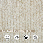 55 inch Oversized Round Chair, Fluffy Chenille Boneless Sofa with Extra Deep Seat for Living Room Lounge (Beige)