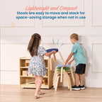 ECR4Kids Bentwood Stackable Stools, 12in Seat Height, Classroom Furniture, Earthtone, 6-Piece