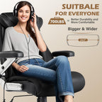 700lbs Big and Tall Office Chair, Ergonomic Heavy Duty Executive Cloth Office Chair with 5D Flip Arms & Adjustable Lumbar Support & Dual Rubber Wheel, Large Thick Padded Extra Wide Seat, Black