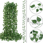 CEWOR Fake Vines for Room Decor 24 Pack 168ft Artificial Ivy Greenery Garland for Bedroom Wall Decor, Hanging Green Leaves for Party Wedding Christmas Decoration