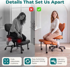 NYPOT Criss Cross Chair with Rotating FootRest for Kneeling Seating, Flexible Desk Chair with Wheels for ADHD to Sit Cross Legged - Multi-Position Adjustable Seat with Back Support 360° Swivel