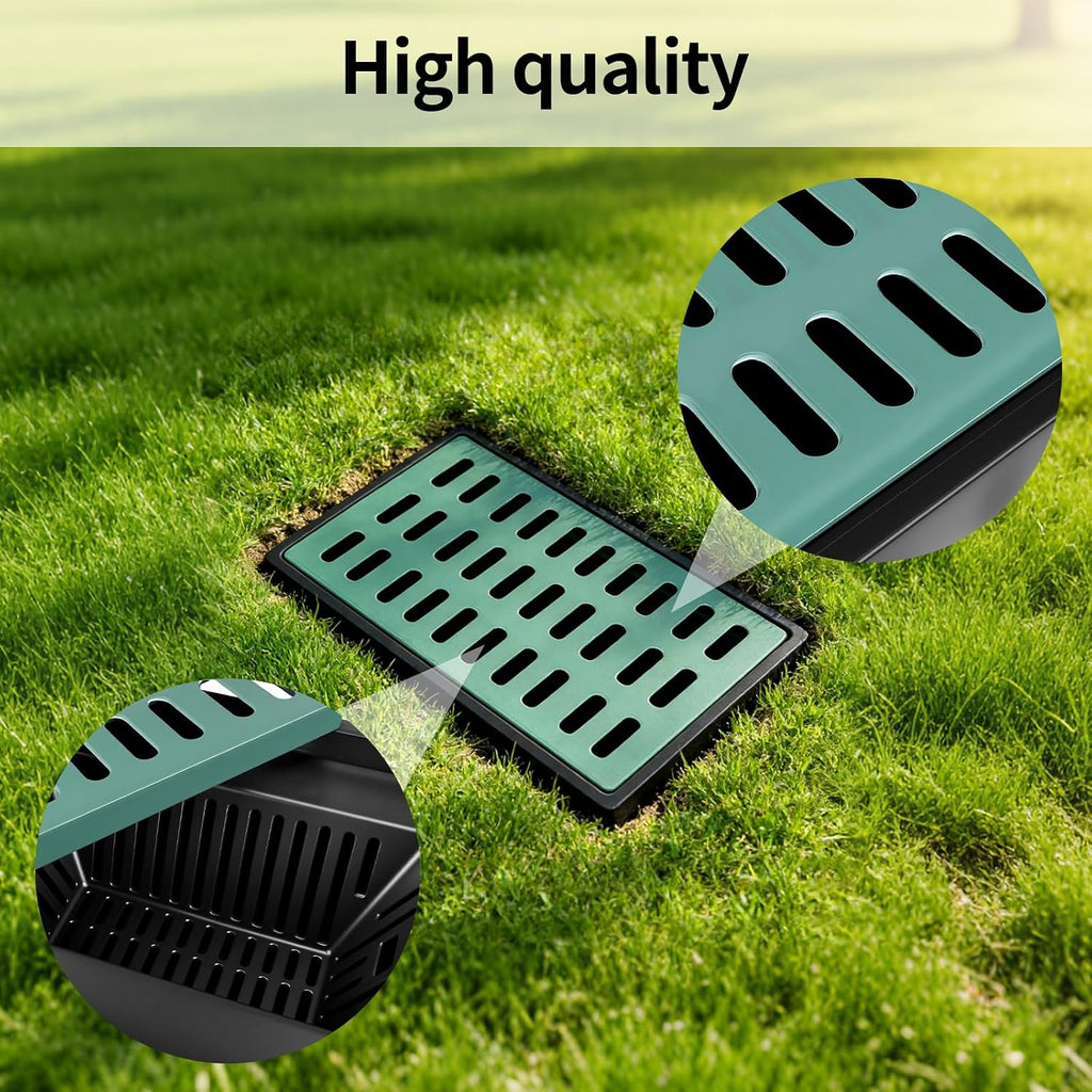 Square Catch Basin with Fiberglass Grate & Debris Basket PE Integrated Rainwater Well Infiltration Collection Well Municipal Pipeline & Commercial Use