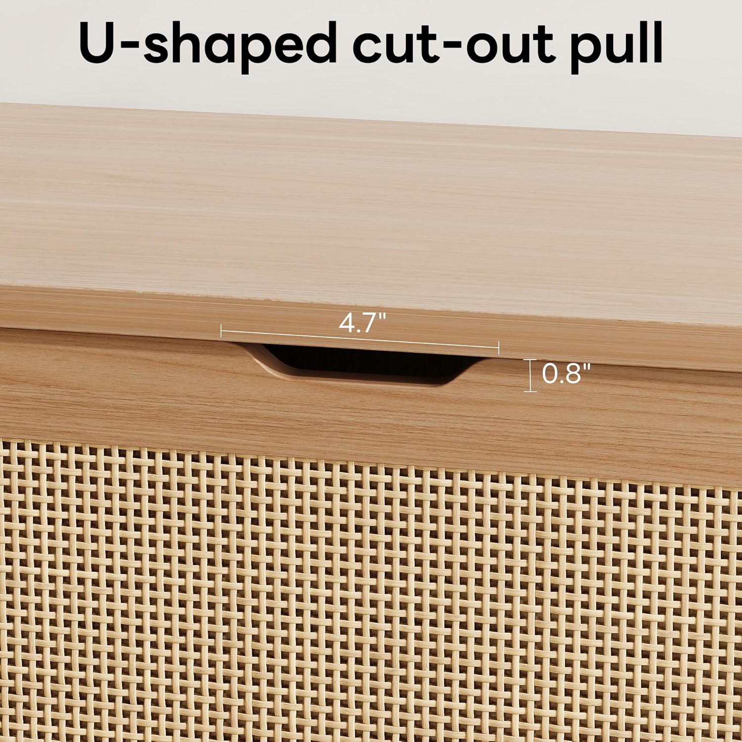 LIKIMIO 47.2" Rattan Storage Ottoman Bench Chest, End of Bed Bench, Storage Chest, Extra Large Entryway Trunk Toy Box for Bedroom, Living Room, Rustic Wood