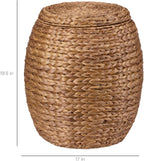 Best Choice Products Multipurpose Hyacinth Storage Basket, Plant Décor, Handwoven Organizer Tote for Bedroom, Living Room, Nursery, w/Lid - Chestnut