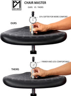 Heavy Duty Durable Drafting Stool - Easy to Clean! Ergonomic Polyurethane Chair. Seat Height Adjustable w/Footring for Home, Automotive, Lab, Cleanroom (Non-Rolling Glides, Tall Stool).
