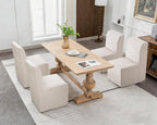Upholstered Dining Chair, Modern Linen Fabric Dining Room Chair with Mid Backrest and Padded Seat Cushion, Accent Armless Kitchen Side Chair for Dining Room, Living Room, Reading Room, Bedroom