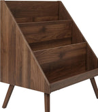 Crosley Furniture Liam Medium Mid-Century Modern Vinyl Record Storage Stand, Media Console for Records, Walnut