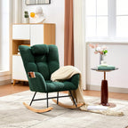 GarveeLife Nursery Rocking Chair,Teddy Upholstered Padded Seat Rocking Chair with High Backrest,Modern Accent Recliner for Living Room, Bedroom, Cozy Reading