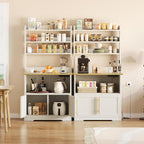 Kitchen Bakers Rack with Storage Cabinet, 5-Tier Microwave Stand with Power Outlets, Coffee Bar Station for Kitchen Dining Living Room