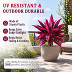 Waydress 6 Pcs Artificial Tropical Plants Faux Cordyline Fruticosa Logs Fake Boston Ferns UV Resistant Artificial Outdoor Greenery Pink Purple for Garden Patio Balcony Porch Yard Home Decor