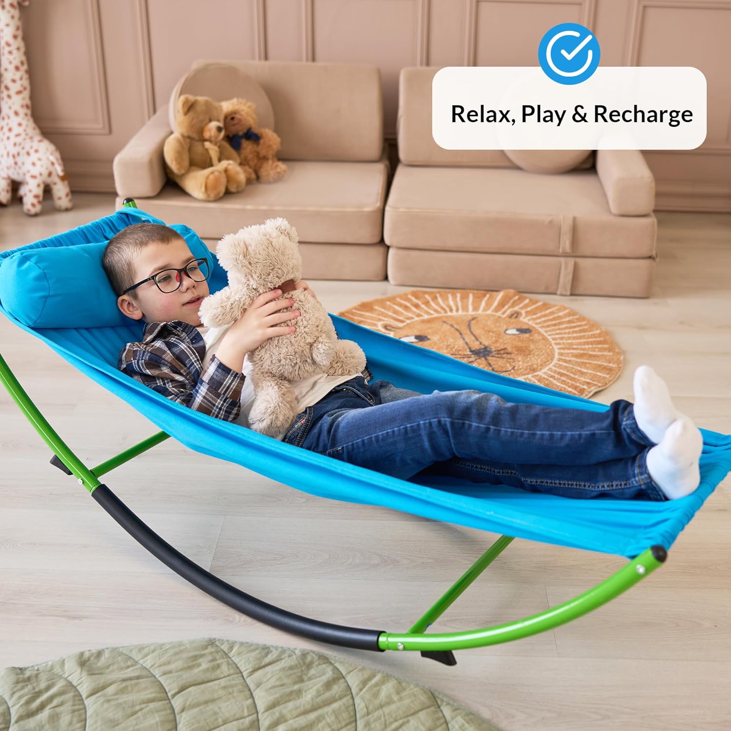 ODOXIA Kids Sensory Rocking Chair | Sensory Floor Rocker | Kids Rocking Chair | Special Needs Child | Calm Down Autism Equipment, Ages Toddler, Teeter, Totter | Playground Equipment | Seesaw Rocker