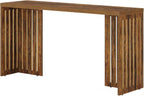 Tribesigns Bar Table, 63-Inch Counter Height Pub Table, Industrial Bar Height Table, Rectangular High Top Kitchen & Dining Counter Tables with Louvered Base for Narrow Space, Rustic Brown