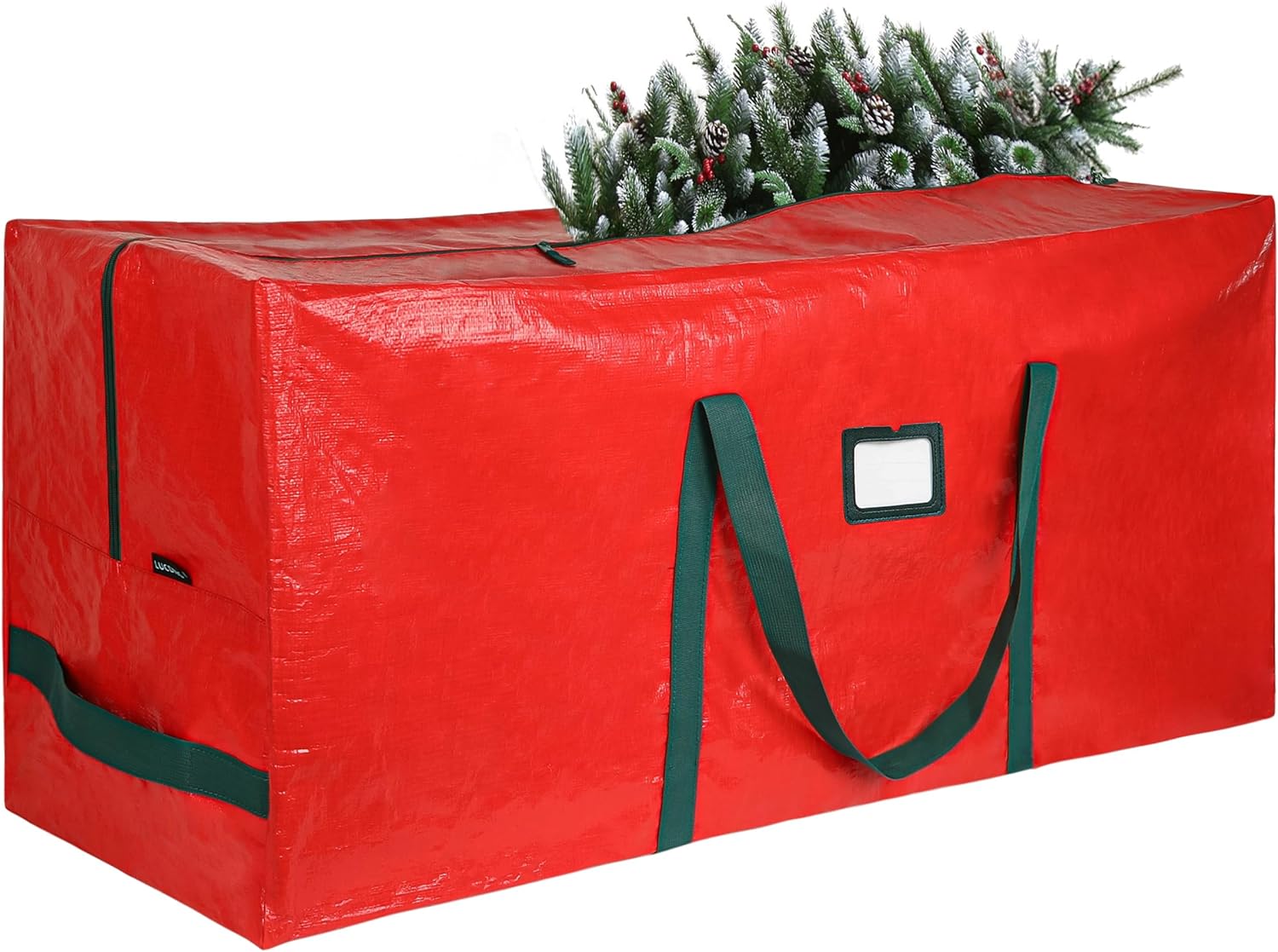 Large Christmas Tree Storage Bags Heavy Duty Tree Bags Holiday Storage Bags Protects From Moisture Or Dust,Alternative To Xmas Tree Storage Box (Red, 7.5 Ft)
