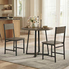 POWERSTONE Industrial Dining Chairs Set of 4, Wooden Kitchen Chairs with Slanted Backrests & Metal Legs, 330lb Capacity, Easy to Assemble, Farmhouse Dinner Seats for Living Room, Restaurant, Oak Grey