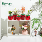Glass Strawberry Propagation Vases for Plants: 5PCS Cute Strawberry Decor for Home Kitchen Bathroom Office - Unique Indoor Hydroponic Planters Gifts for Mom Women Mothers Day (Red)