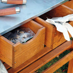 dobar 29030e Handy Planting Table with 3 Drawers and 2 Shelves Made from Waterproofed Pine 80 x 40 x 90 cm