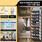 Kotkn 10 Tier Hanging Shoe Rack - Heavy Duty Behind The Door Hanging Shoe Rack, Sturdy Oxford Cloth, 20+ Pairs Over The Door Shoe Cabinet for Boots and Sneakers - Save 50% Closet Space! (Piano White)