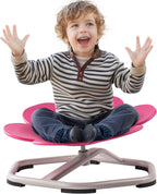 ROBUD Kids Sensory Swivel Chair, Kids Swivel Chair with Non-Slip Design, Training Body Coordination, Flower Shape Wobble Chair, No Assembly, Pink