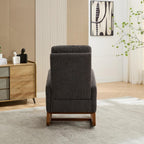 25.4" W Rocking Chair for Nursery, High Back Glider Chair with Retractable Footrest, Side Pocket, Rocking Accent Armchair with Rubber Wood Legs for Living Room/Bedroom.Navy (Charcoal)