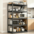 PRESTELION 5-Tier Adjustable Bakers Rack, 2000 lbs Capacity All-Steel Standing Kitchen Shelf, 39.4" L x 15.7" W x 72" H - Microwave Stand with Storage for Kitchen, Living Room, Dining Room
