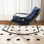 Ergonomic Rocking Lounge Chair with Tufted Cushion | Carbon Steel Frame, 35.43" Wide Seat, 330 lbs Capacity, Navy Blue