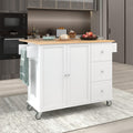 COMHOMA Mobile Kitchen Island with Solid Wood Top and Locking Wheels,Storage Cabinet and Drop Leaf Breakfast Bar,Spice Rack, Towel Rack & Drawer