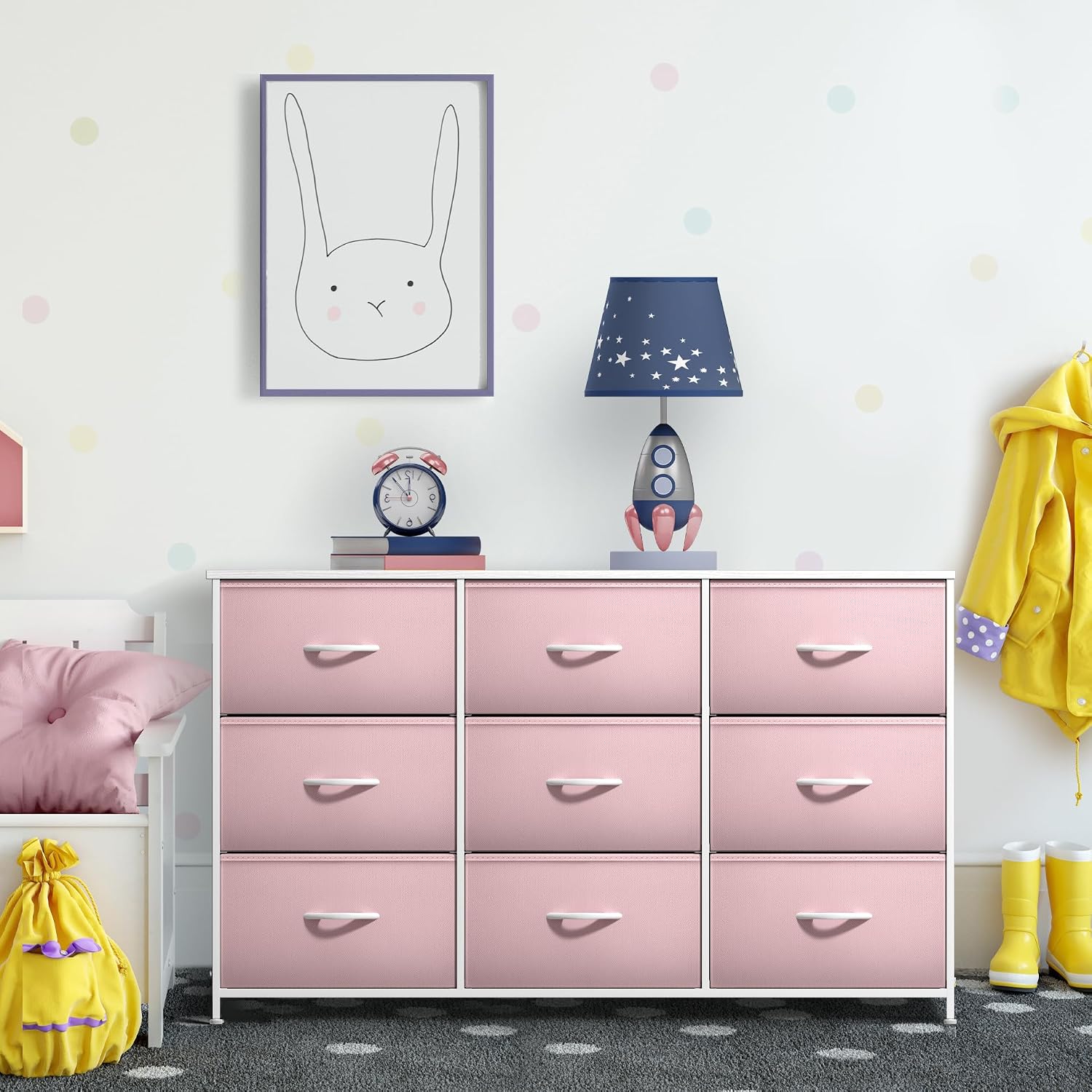 Sorbus Kids Dresser with 9 Drawers - Storage Unit Organizer Chest for Clothes - Bedroom, Kids Room, Nursery, & Closet