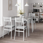 Dining Table for 4, Small Table and Chairs Set of 4, Square Dinette Set for 4, Dinner Table Set, 5 Piece Kitchen & Dining Room Sets for Small Space, Apartment (White, Dining Table with 4 Chairs)