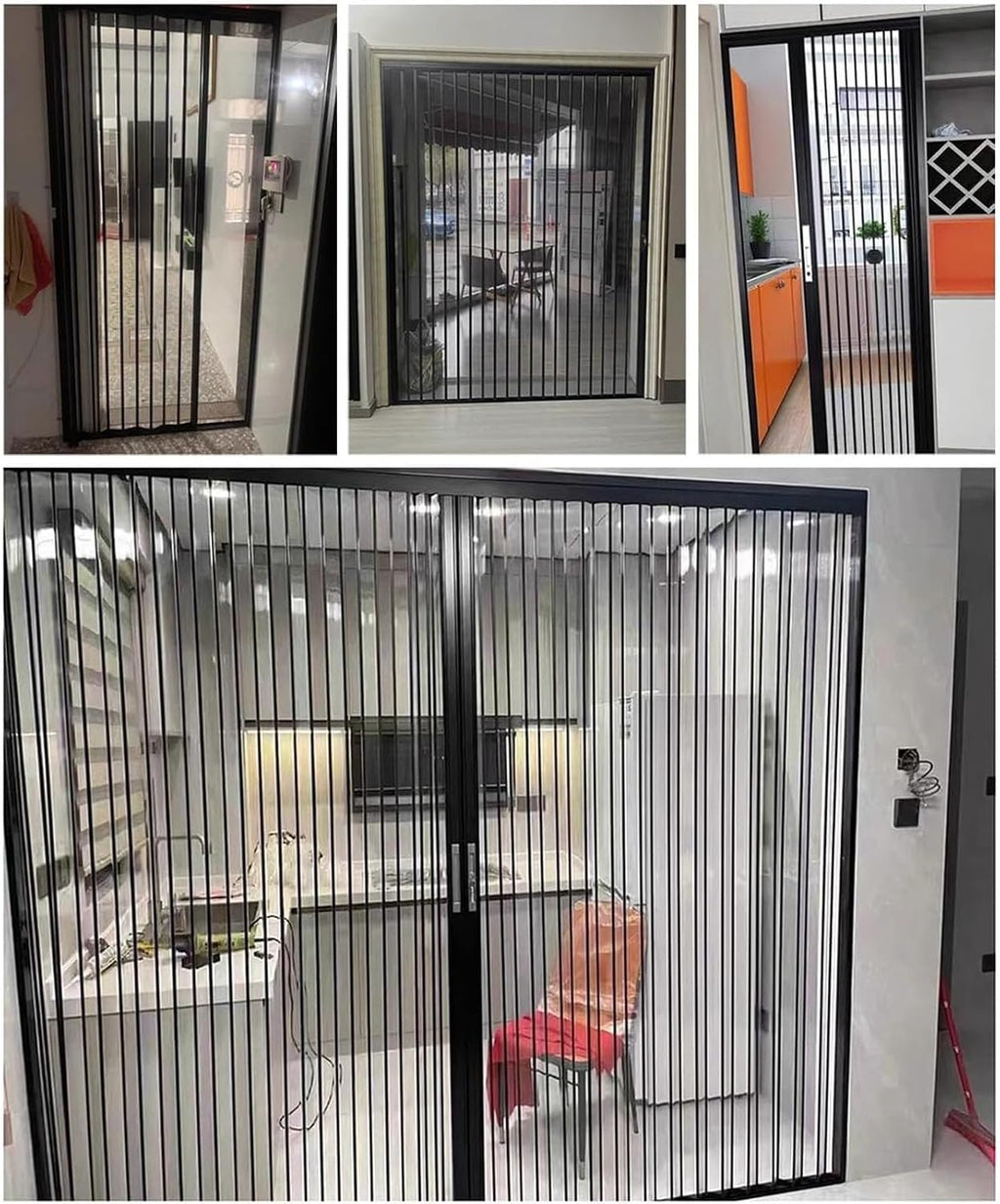 Folding Shower Partition Door 115x203cm/45.3x79.9in, 200-210cm Tall, Waterproof Accordion Retractable Temp Lock Divider for Hotel Apartment Bathroom/Kitchens