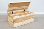 30” Engraved Wooden Storage Chest – Handmade Amish Hope Chest – Storage Trunk w/Anti-Slam Hinges – Solid Wood Chest – Clothing, Keepsake & Blanket Storage (Rustic Hickory Wood, Natural Stain, 30”)