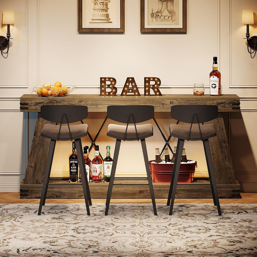 Tribesigns 70.9" Farmhouse Console Table, Long Sofa Table Behind Couch with Storage, Narrow Console Station, Industrial Rustic Entryway Furniture for Hallway, Entry, Living Room (1, Light Brown Oak)