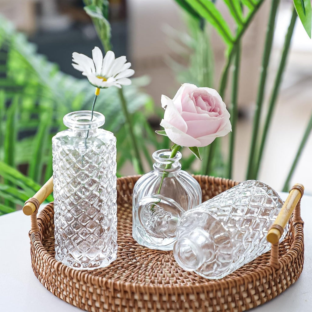 Fixwal 18 Pack Small Bud Vases for Centerpieces, Clear Vases for Flowers Glass Flower Vases in Bulk, Vintage Decorative Vases for Wedding Rustic Home Table Decor