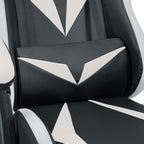 HOFFREE Gaming Chair Massage with Bluetooth Speakers and Led Lights Ergonomic Computer Gaming Chair with Footrest RGB Video Game Chair with High Back Lumbar Support White and Black