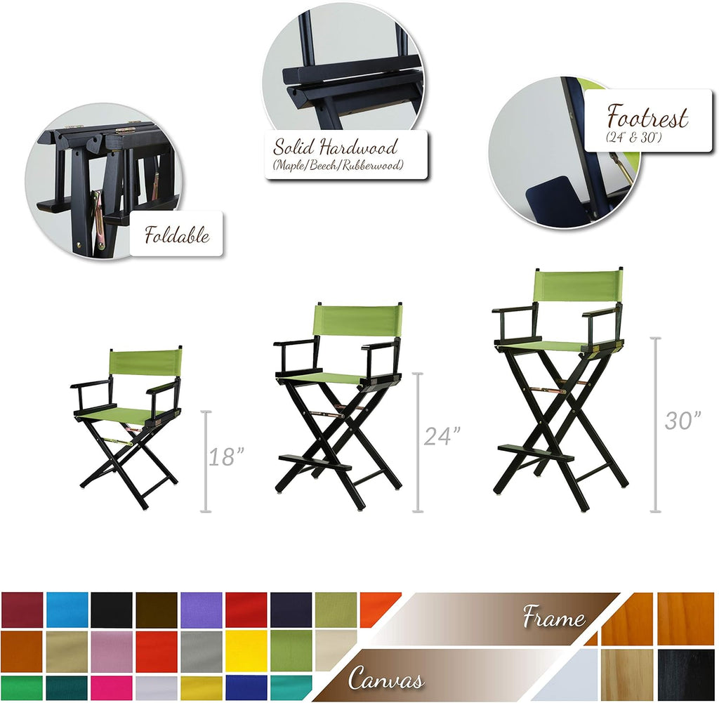 Casual Home 18" Director's Chair Black Frame with White Canvas