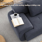 L-Shaped Boneless Modular Sectional Sofa, Boneless Sectional Couch, Oversized 3-Seater Cloud Couch with Deep Seat and Movable Ottoman for Living Room, Apartment (Gray, 3 Seater with 2 Ottoman)