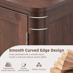 Joaxswe Sideboard Buffet Cabinet with Storage, 31.5" Arc-Shaped Credenza with 2 Doors & Adjustable Shelves, Mid Century Modern Coffee Bar Storage Cabinet for Kitchen, Living Room, Entryway, Walnut