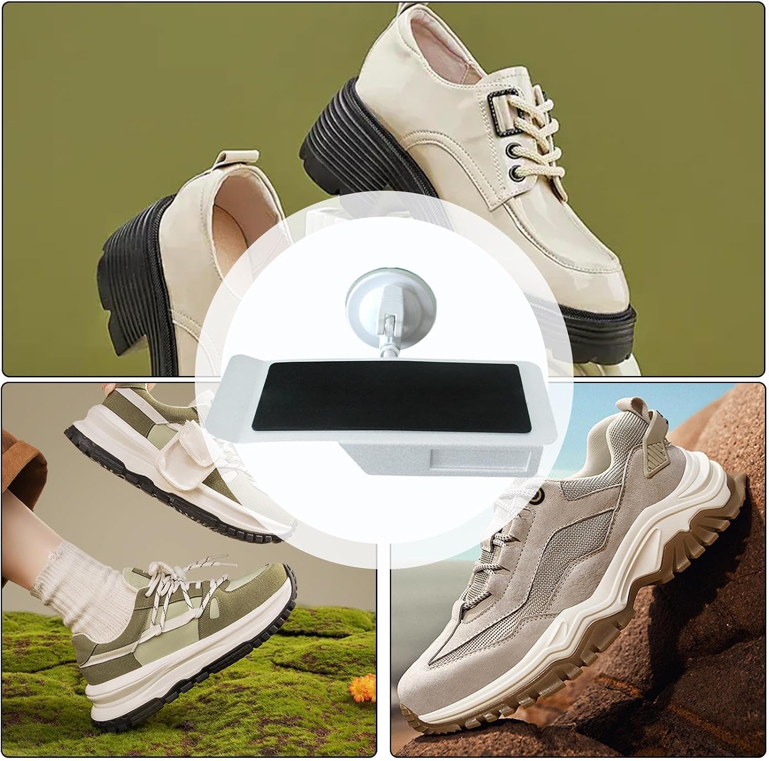 Floating Shoe Rack - Suction Cup Storage Hanger, Wall Mount Organizer Stand for Sneakers, Bathroom Shoe Holder, Mini Exhibition Display, Modern Space Saving Rack for Retail Shop Home