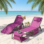 Flamaker Oversize Face Down Chaise Lounge Chair, 27 Inch WideFoldable Outdoor Patio Chair, 5-Position Adjustable Tanning Chairwith Face& Arm Holes for Sunbathing, Pool, Beach, Lawn (Pink, 1Pcs)