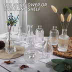 Glass Bud Vase Set of 33, Clear Small Vases Bulk for Wedding & Home Decor | Assorted Shapes & Sizes, Premium Clear Glass, Sturdy Packaging, Versatile for Weddings/Events/Home, Great Gift Choice