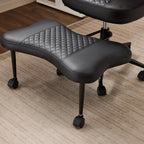 Ergonomic Meditation Chair with Lumbar Support, 360° Swivel Base and Adjustable Seat Cushion, Black PU Leather for Yoga Office, 300 lb Capacity