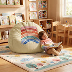 Tegeme Reading Calming Corner Supplies Storage Bean Bag Cover (No Filler) for Classroom Back to School Office Therapist Must Haves Calm Down Corner Supplies Boho Classroom Decor 31.5 x 35.4 inches